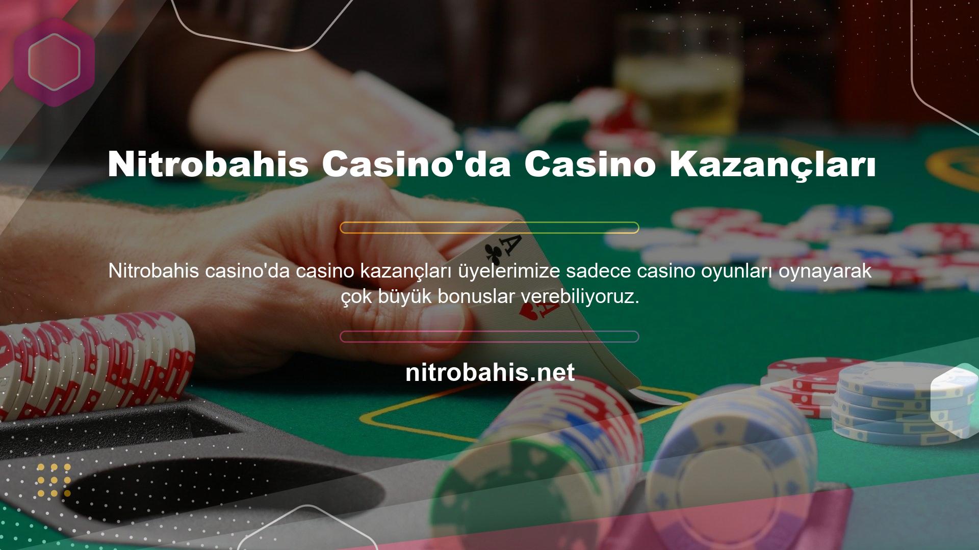 Nitrobahis Casino'nun kullanıcılarına sunduğu casino oyun hizmetleri sayesinde her gün onlarca üye, güvenliklerini arttırmak için yüksek bakiyeler biriktirmektedir